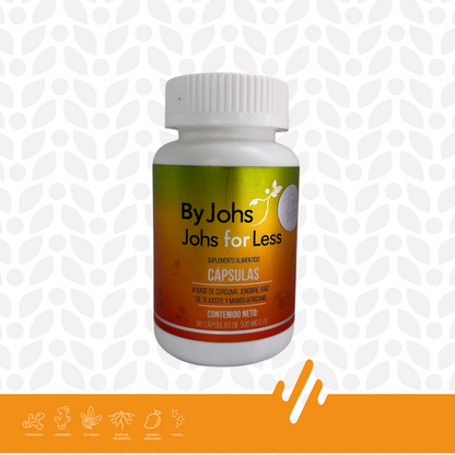 JOHS Cápsulas Suplemento alimenticio con cúrcuma, jengibre y té verde