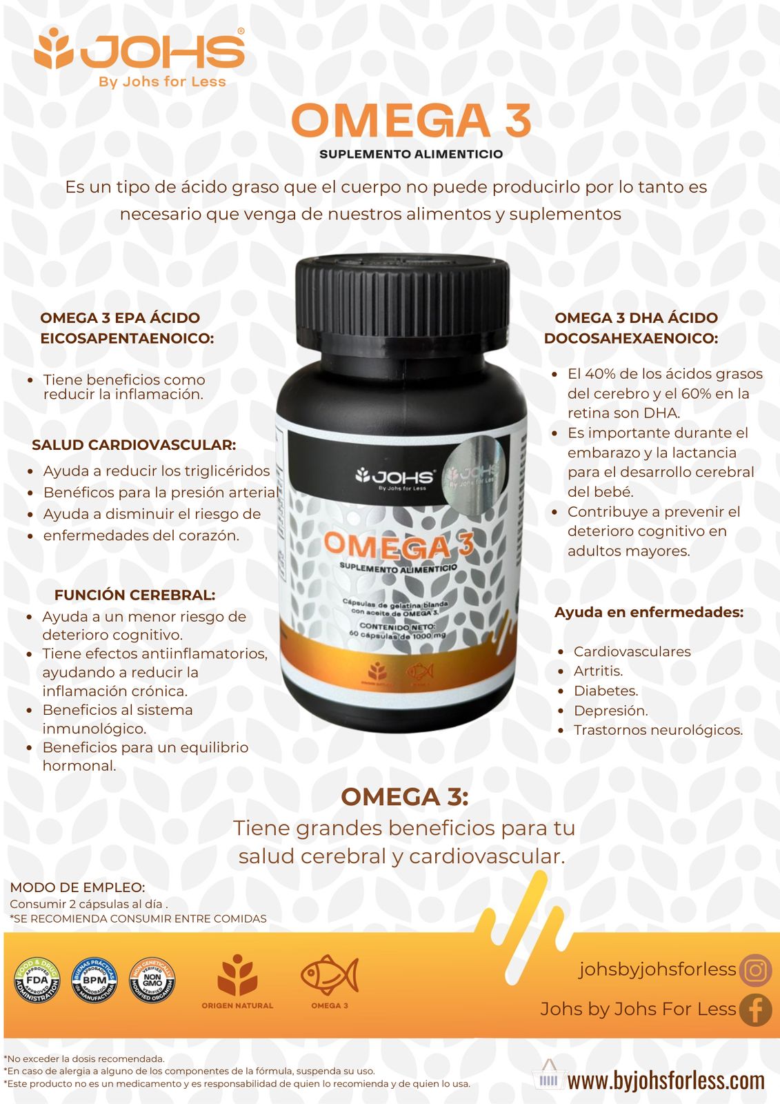 Omega 3 JOHS | Suplemento alimenticio con EPA y DHA