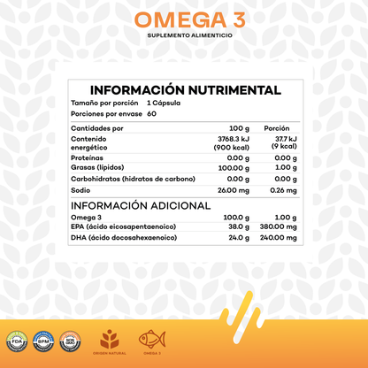 Omega 3 JOHS | Suplemento alimenticio con EPA y DHA