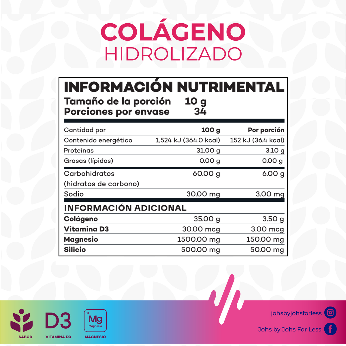 Colágeno Hidrolizado JOHS | Colágeno Bovino con Vitamina D
