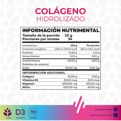 Colágeno Hidrolizado JOHS | Colágeno Bovino con Vitamina D
